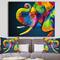 Designart - The Happy Rainbow Elephant - Modern & Contemporary Canvas Art Print